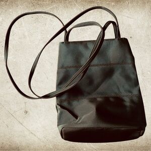 NWOT NINE WEST HANDBAG / DARK BROWN NYLON / CROSSBODY STYLE NICE!